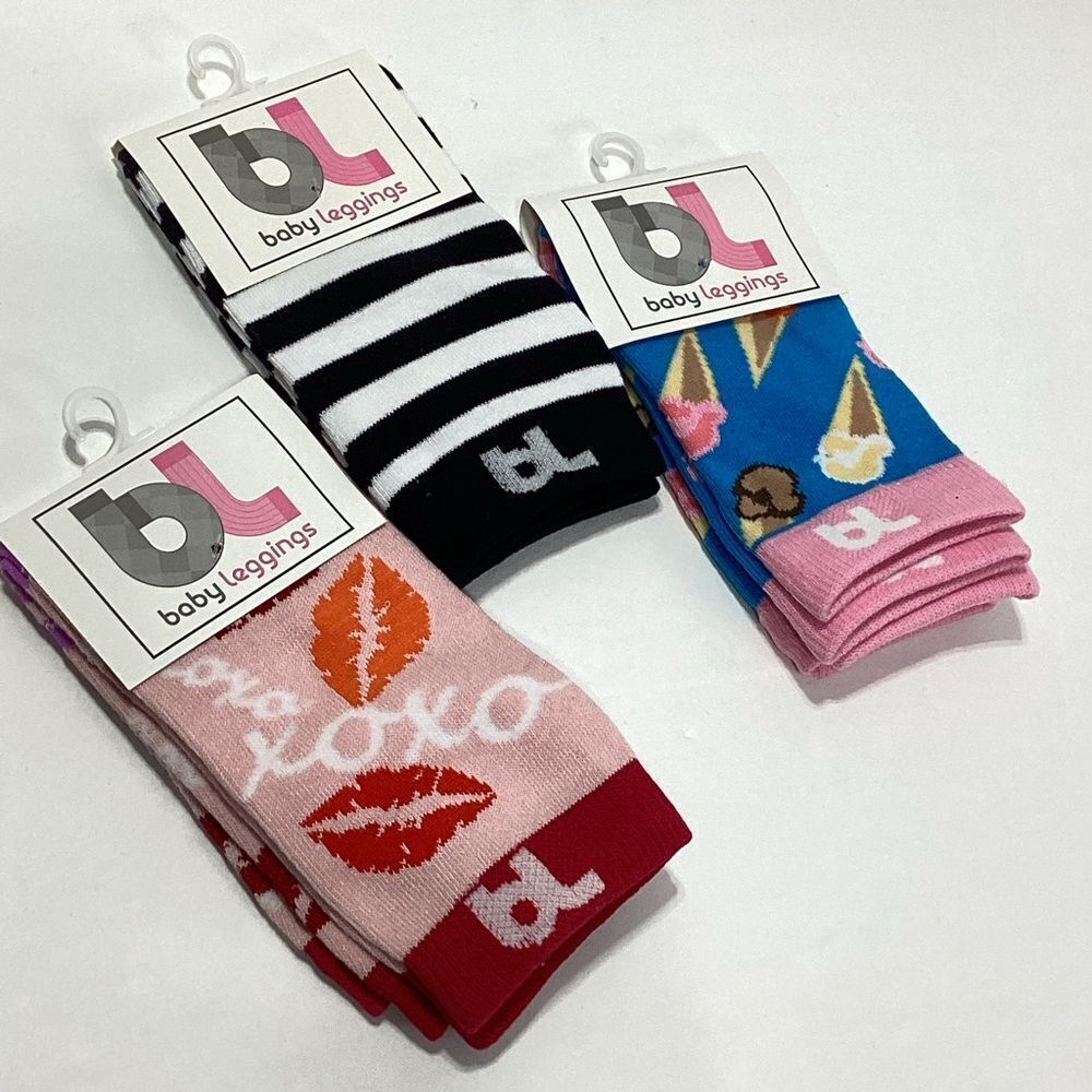 Baby Leggings Brand Baby Leggings NEW Lot of 3 Ice Cream XOXO Lips